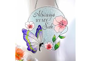 LEGIFO Stained Glass Window Hanging, Butterfly Suncatchers Indoor Window, Sun Catchers Glass Panels Art Decor Gifts for Women Mother's Day