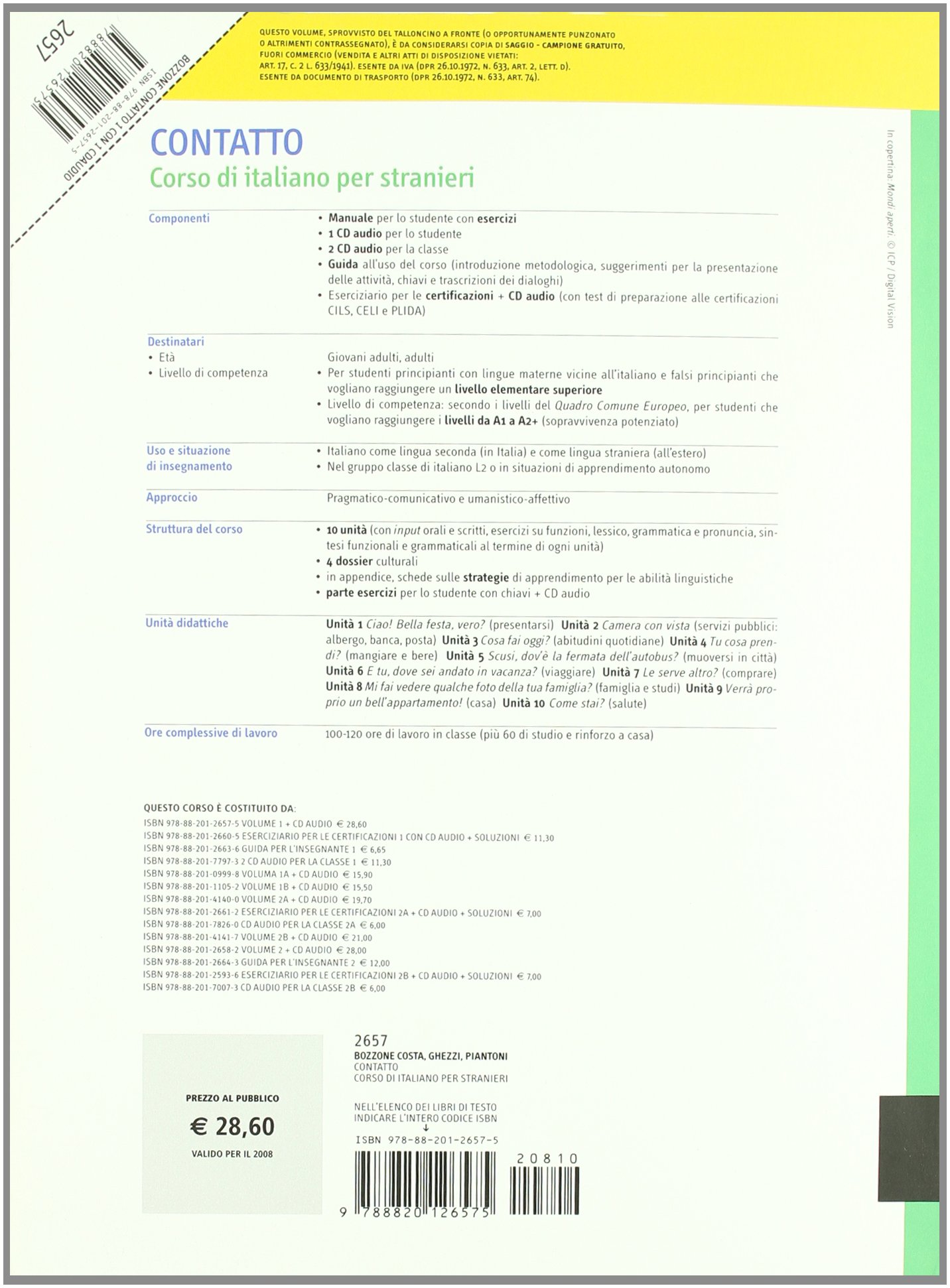 Contatto Contatto 1 Italian Edition Bozzone Costa Rosella Ghezzi Chiara Piantoni Monica 9788820126575 Amazon Com Books