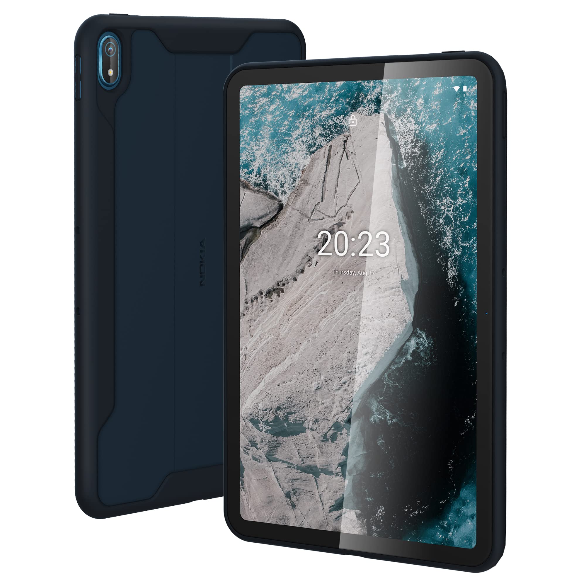 Nokia Protective Case Compatible with Nokia T20 Tablet, Rugged Shockproof Design, Raised Edges for Drop and Scratch Protection, Easy Grip Tablet Cover, Dark Blue