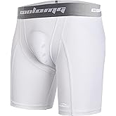 COOLOMG Men Compression Shorts with Cup Pocket Sliding Underwear for Baseball Football Lacrosse, NO Cup
