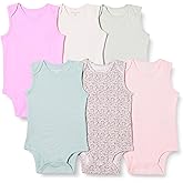 Amazon Essentials Unisex Babies' Sleeveless Bodysuits, Pack of 6