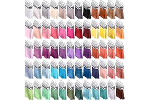 Duufin 300 Pieces Keychain Tassels Bulk Leather Tassels Pendant Colorful Keychain Tassel for DIY Craft Supplies, 60 Colors