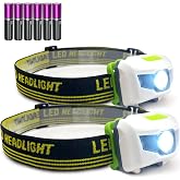 Bright Eyes - 2-Pack Cree LED Headlamp (White and Red Lights) - Adjustable Running, Reading, Camping, Outdoor or Indoor Flash