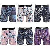 Warriors & Scholars Chafe Safe Pouch Mesh Boxer Briefs For Men Pack Of 6, Soft, Breathable, Moisture-Wicking Mens Underwear
