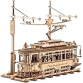 RoWood 3D Puzzles for Adults,Car Model Kit, 3D Wooden Puzzle Mechanical Tram Model,Wood Building Kit, Assembly Time 5H,Unique