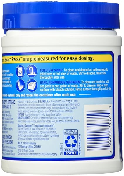 CLOROX CONTROL BLEACH PACKS REGULAR LAUNDRY PACKS, 12 COUNT