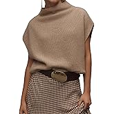 Dsewpaur Women Oversized Ribbed Sweater Vest Mock Neck Sleeveless Sweater Pullover Casual Knit Tank Top