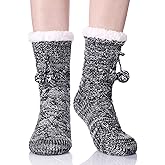 Yebing Womens Non Slip Slipper Socks Winter Warm Soft Cozy Fuzzy Fleece-lined Grippers Home Socks