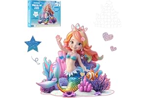 MOMO & LYCHEE MOMO&LYCHEE Mermaid Puzzles for Kids Ages 4-6, 6-8, 46 Pieces Large Toddler Puzzle Age 2-4, Jigsaw Floor Puzzles for Kids Ages 3-5, Puzzles Gifts Toys for Girls Children