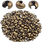 Aylifu 300 Pieces Crimp Beads Covers Half Round Open Tube Beads Antique Bronze for Jewellery Making Bead Chain Positioning,3mm