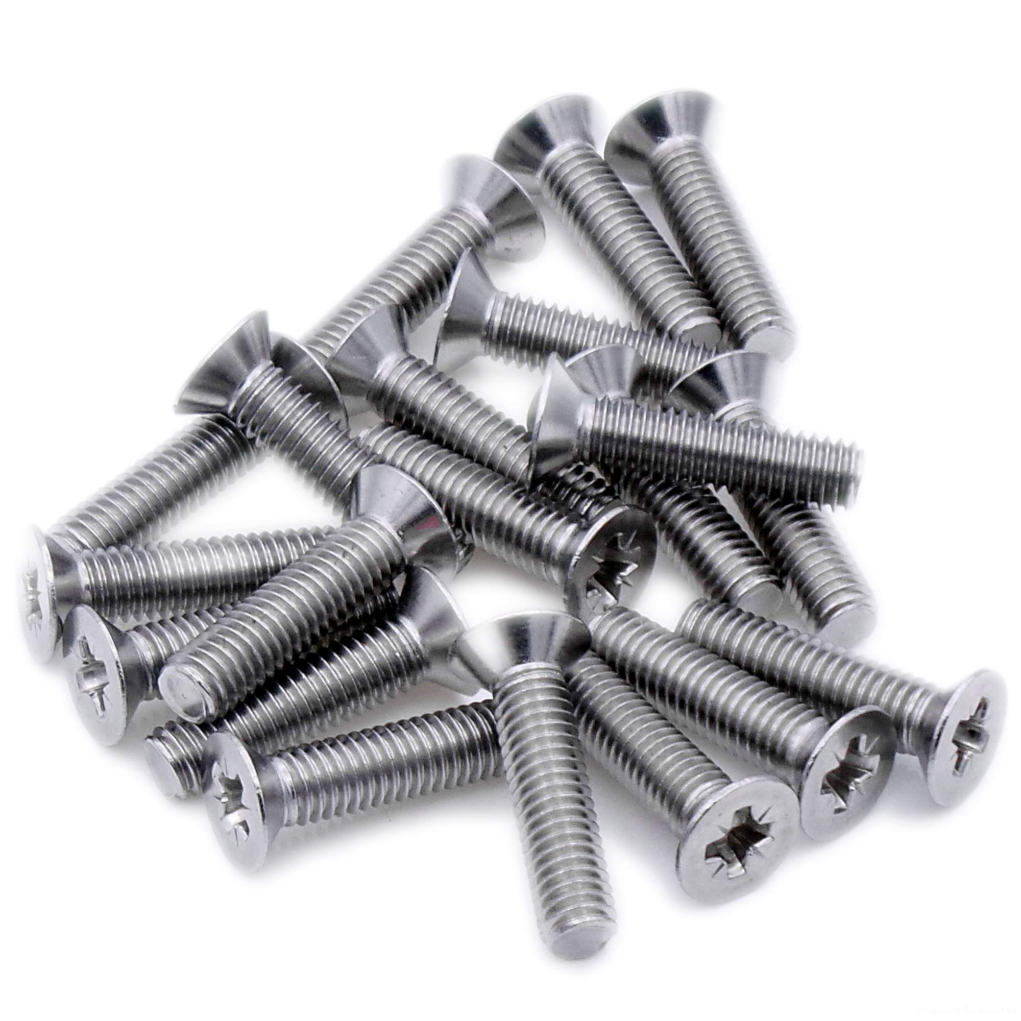 M3 (3mm x 20mm) Pozi Countersunk Machine Screw (Bolt) - Stainless Steel (A2) (Pack of 20)