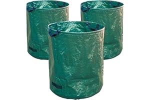 Grow Genius 3-Pack 80 Gallons Leaf Collector Bags; Heavy Duty Reusable Lawn and Leaf Yard Waste Garden Bags, Collapsible Outdoor Trash, Yard Waste Bags & Recycling Bag
