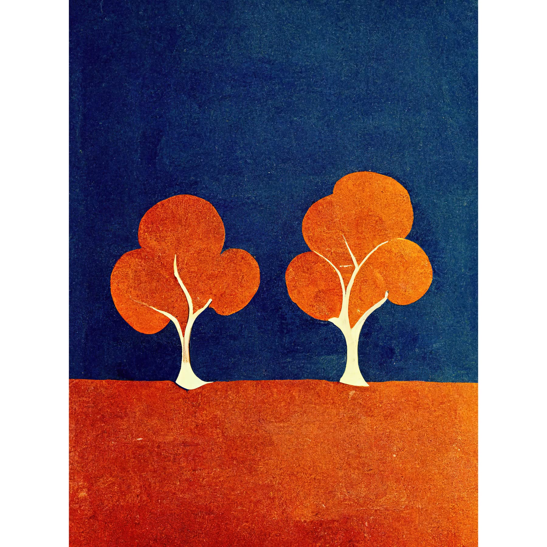 Wee Blue Coo Abstract Matisse Style Trees Forest Painting Yellow Blue Orange Green Unframed Wall Art Print Poster Home Decor Premium