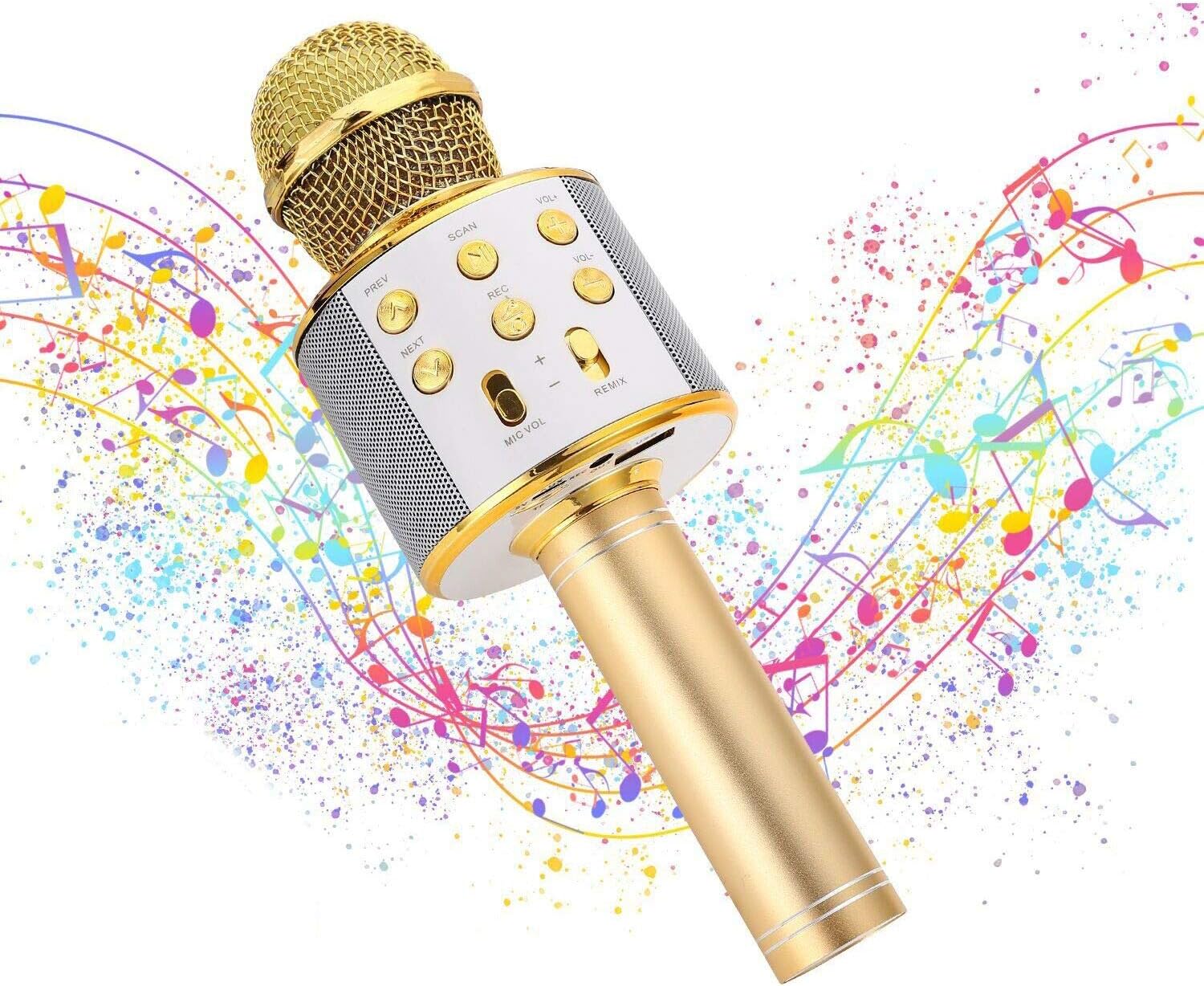 P Prettyia Kinder Karaoke Mikrofon mit Ständer Blau Einstellbar Karaoke