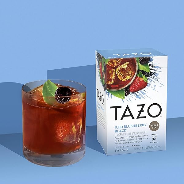 TAZO ICED BLUSHBERRY BLACK TEA FILTERBAGS, 6 COUNT (PACKAGING MAY VARY)
