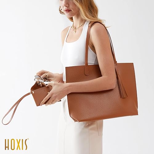 Shoulder Bag Women HOXIS Pebbled Faux Leather Tote Handbag – Office ...