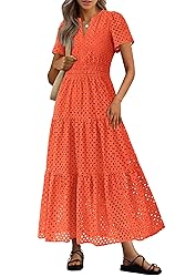 PRETTYGARDEN Womens 2025 Summer Maxi Dress Short