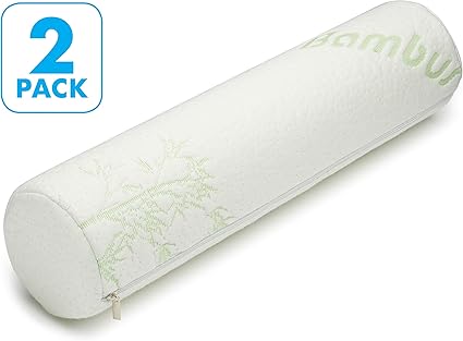 Amazon Com 2 Pack Bamboo Cervical Neck Roll Memory Foam Pillow
