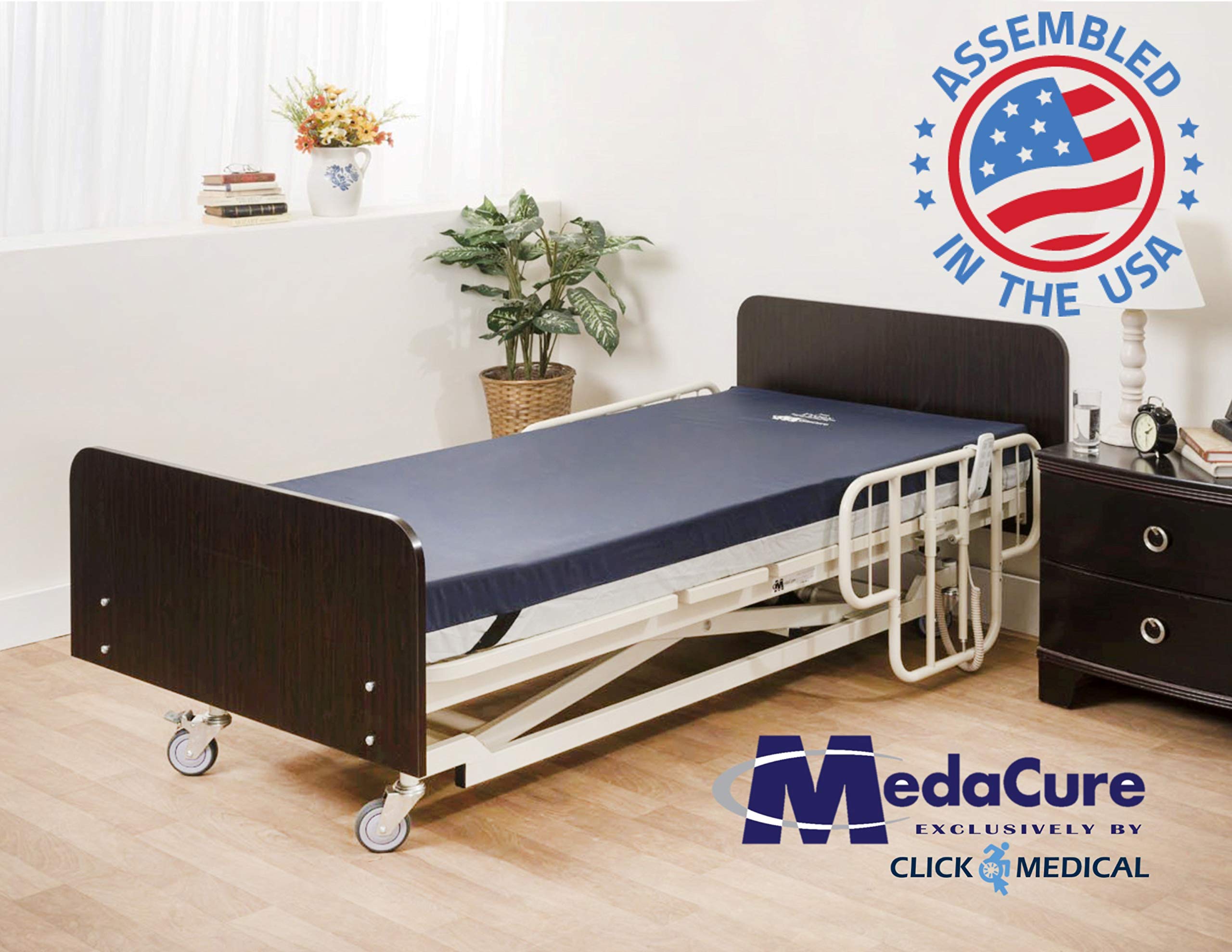 Pressure Redistribution Foam Hospital Bed Mattress - 3 Layered Visco Elastic Memory Foam - 80" x 36" x 6" - Hospital Grade Nylon Cover Included - by Medacure