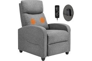 Sweetcrispy Massage Recliner Chair for Adults, Adjustable Home Theater Seating with Lumbar Support, Small Recliners for Small Spaces, Dark Grey