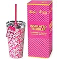 Dragon Glassware x Barbie Vacuum Insulated Tumbler with Lid and Straw - 16 oz Tumbler Cup with 2 Straws - Stainless Steel Cup for Water, Iced Tea - Classic