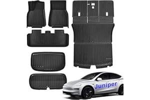 SUPER LINER Tesla Model Y Juniper Floor Mats 2025 2026 | Custom Fit All-Weather 7-Piece Set TPE Material | Model Y Juniper Back Seat Protector, Cargo Liner, Trunk & Interior Accessories