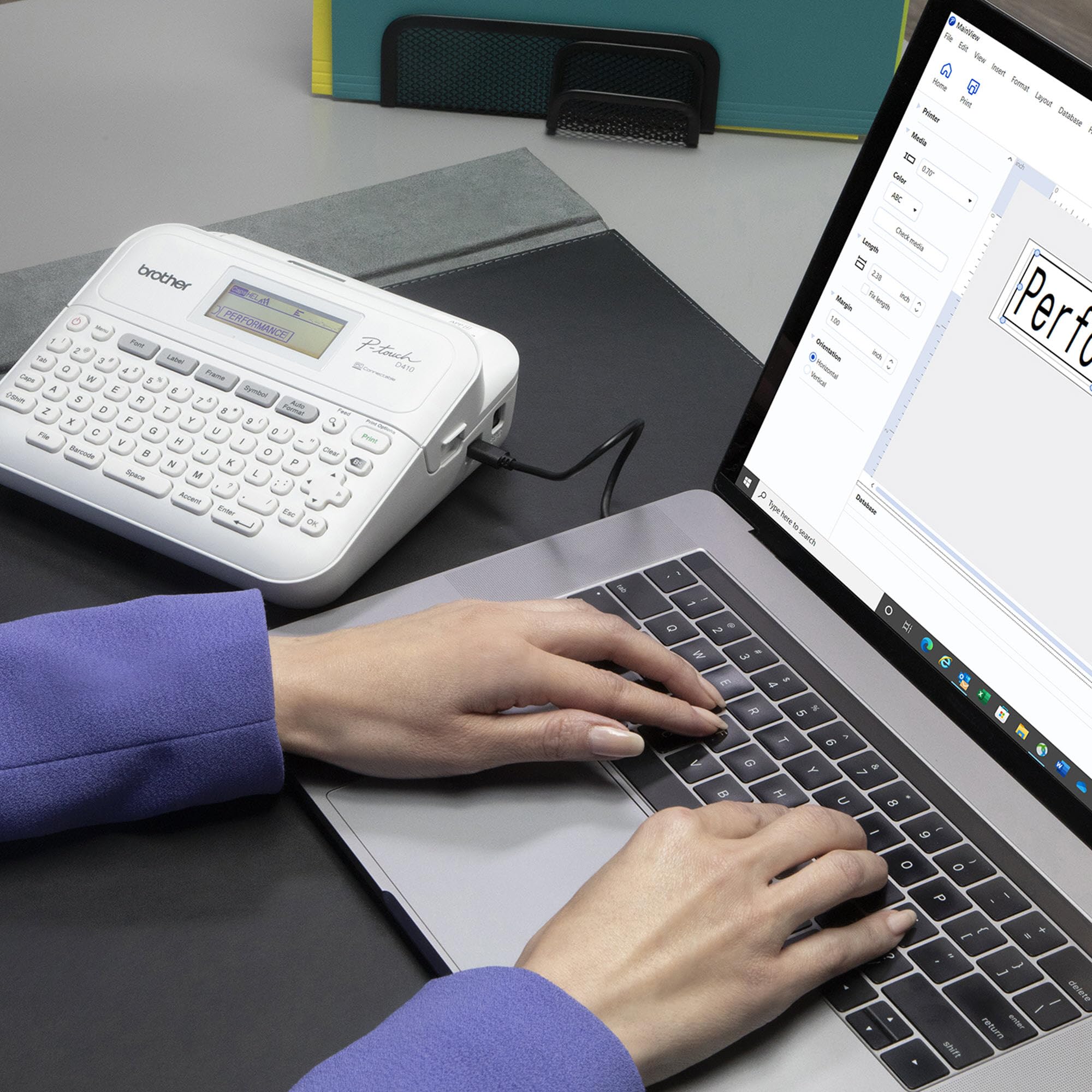 Brother P-Touch PT-D410 Home / Office Advanced Label Maker Connect Via USB To 12502666714 - View #2