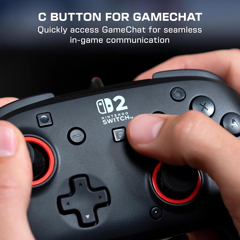 Comando de Jogo Preto com Fios Rematch para Nintendo Switch 2