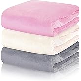 VitalCozy 3 Pack Fleece Throw Blanket Twin Size Soft Warm Plush Lightweight Fuzzy Couch & Bed Blanket Bulk for Valentine's Mother's Day Travel Camping(Fresh Color,60" X 80")