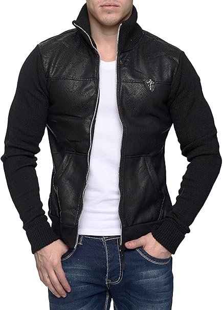 Ubergangsjacke Sweatjacke Ubergangs Weste Fur Herren Dk08 Stylische Kurz Jacke Im Schlanken Parka Stil In Schlangenleder Optik In Schwarz Gr Xxl Amazon De Bekleidung