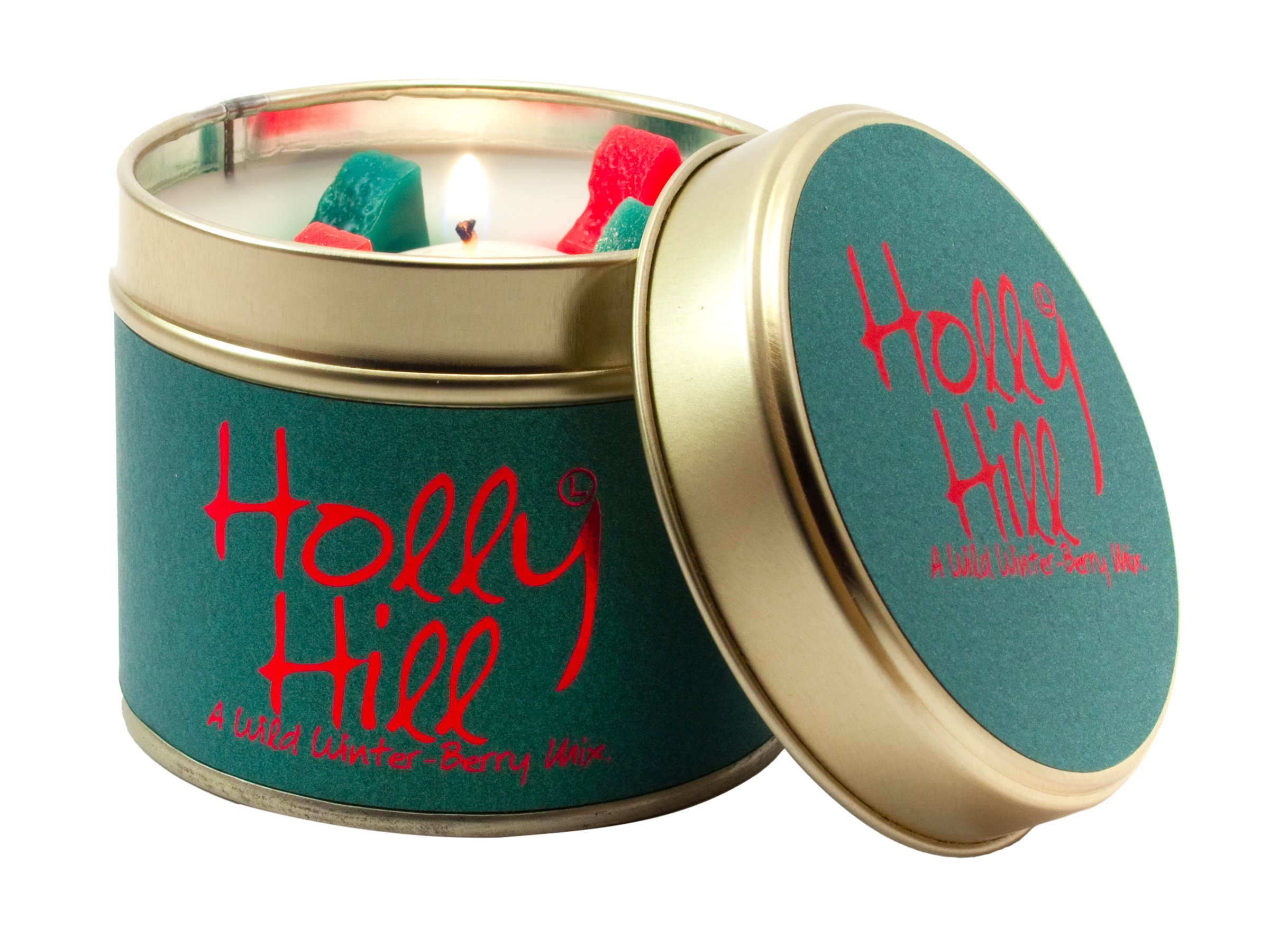 Lily-Flame Holly Hill Tin, Red