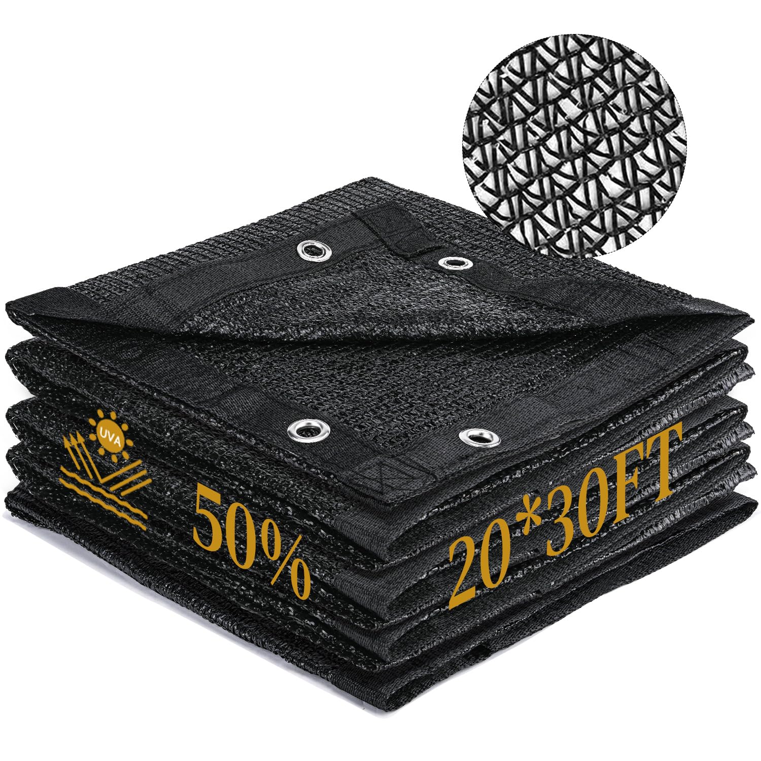 Photo 1 of Winpull Garden 50% Shade Cloth, 20 x 30FT Sun Shade Mesh Tarp with Reinforced Grommets, Durable HDPE Material Outdoor Shade Cloth for Plants, Greenhouse, Pergola and Backyard Patio Sunshade