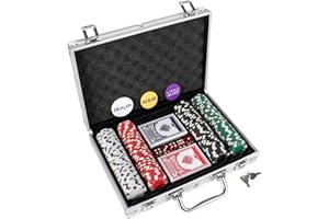 LUOBAO Poker Chips Set for Texas Holdem,Blackjack, Tournaments with Aluminum Case,11.5 Gram (200 Piece Chips)