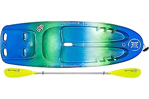 Perception Kayaks Hi Five | Sit on Top Kids Kayak for Kids up to 120 Lbs.| Youth Kayak with Paddle | 6' 6"