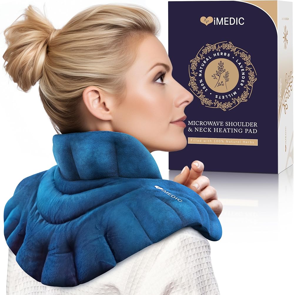 iMedic Microwaveable Neck Warmer Freezable Cold Therapy Wrap Blue