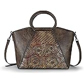 Crossbody Bag for Women Shoulder Tote Bag Medium Satchel Vintage Embossing