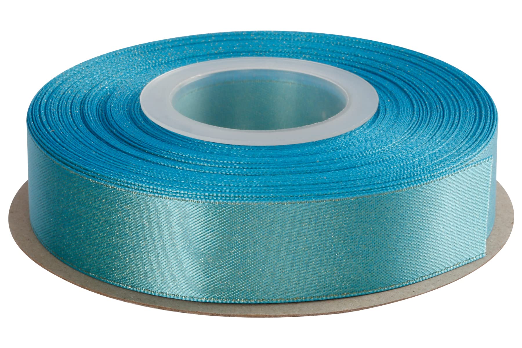 Joycrosso Turquoise Double Faced Glitter Ribbon, Luxury Gold Purl Ribbon, 22mm x 22 Meters, Great for Gift Wrapping Wedding Decoration Floral Arrangement