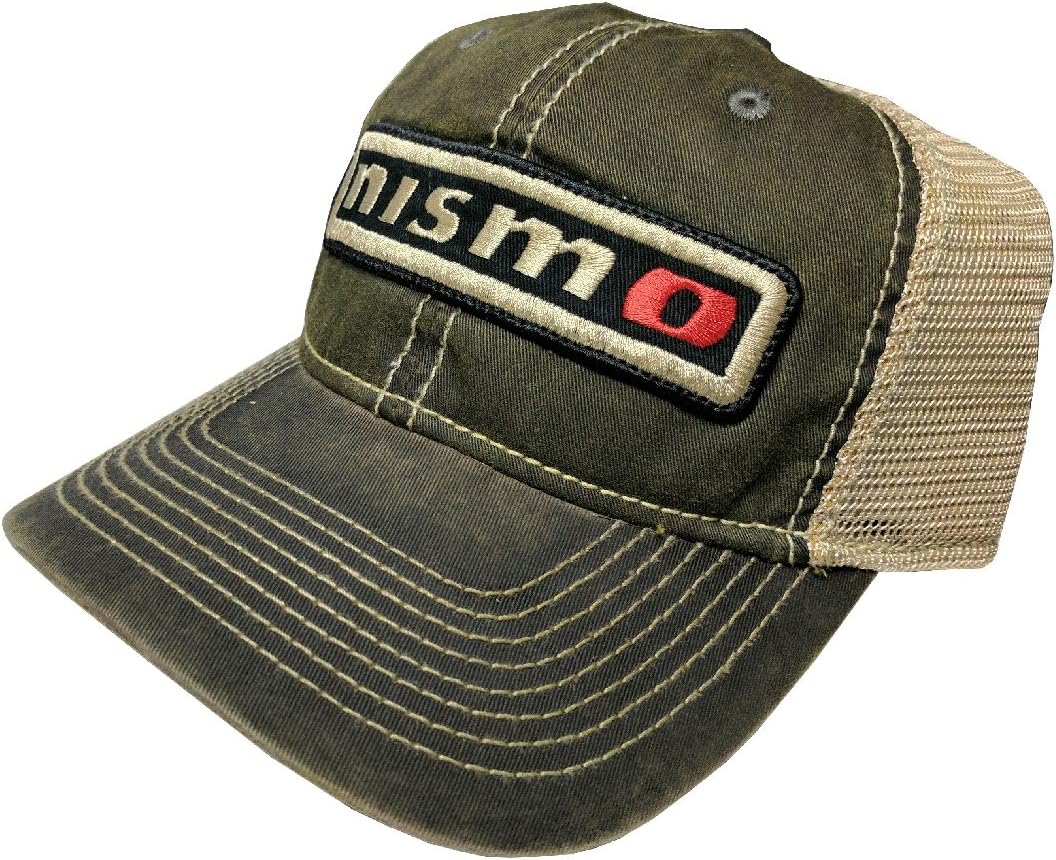 Vintage Nismo T-Stained Mesh Snapback Cap - Tan Lettering/Black Border