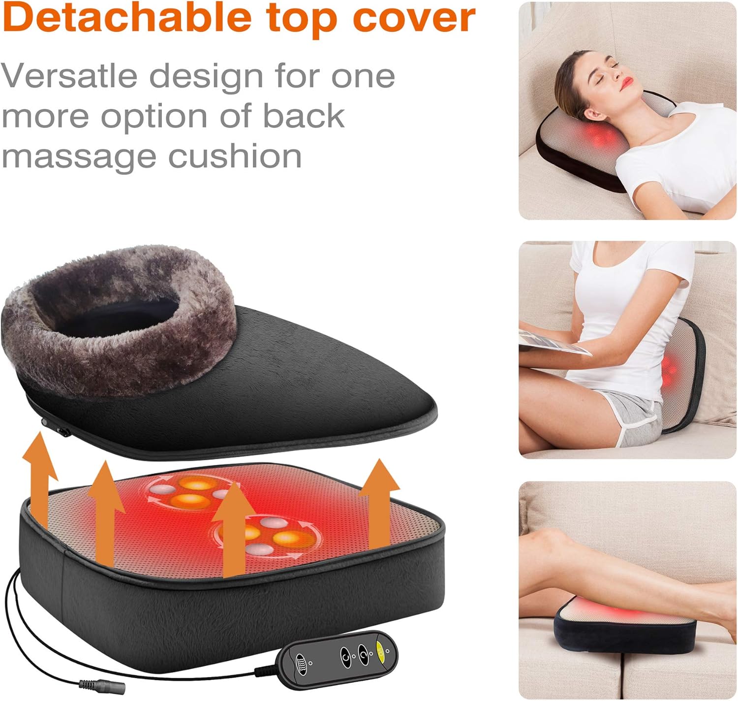Snailax 2-in-1 Shiatsu Foot and Back Massager with Heat, Kneading Foot Warmer, Electric Feet Massage - Image 3