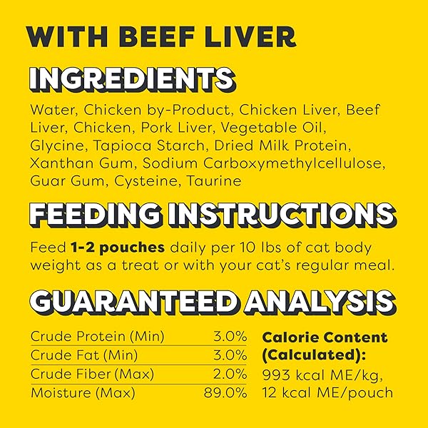 TEMPTATIONS CREAMY PUREE SQUEEZABLE LICKABLE CAT TREATS, WET CAT TREATS WITH BEEF LIVER AND CHEESE VARIETY PACK, 0.42 OZ. TUBES, 24 COUNT