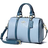 Angel Kiss Women Satchel Purses and Handbags Vegan Leather Boston Barrel Bag Top Handle Shoulder Purse with Crossbody Strap | Vegan Leather, Top Handle, Crossbody Strap