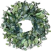 Easy Fine 26 Inch Artificial Eucalyptus Wreaths for Front Door for All Seasons,Spring Summer Fall Autumn Winter Christmas Wreath,Large Neutral Everyday Greenery Wreath,Home Wall Door Porch Decor