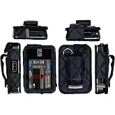 Plaid Fitted Leather Case W/Screen Protector &amp; Rotatable Clip for Tandem Insulin Pump Tandem t:Slim X2 (Black)