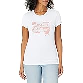 Armani Exchange Women's Crew Neck Slim Fit Blub Print Logo Tee, Optic White, X-Small