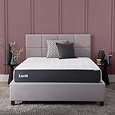 Lucid 10 Inch Memory Foam Mattress - Medium Feel - Infused with Refreshing Bamboo Charcoal and Cooling Gel - Bed in a Box - T