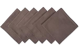 DII Solid Napkin Set Collection, 20x20, Dark Brown, 6 Piece