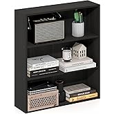 Furinno Basic Book Shelf, 3-Tier Bookshelf, Cube Storage Organizer Bookcase with Open Shelf, 7 x 24 x 26, for Living Room, Bedroom, Home Office, Espresso