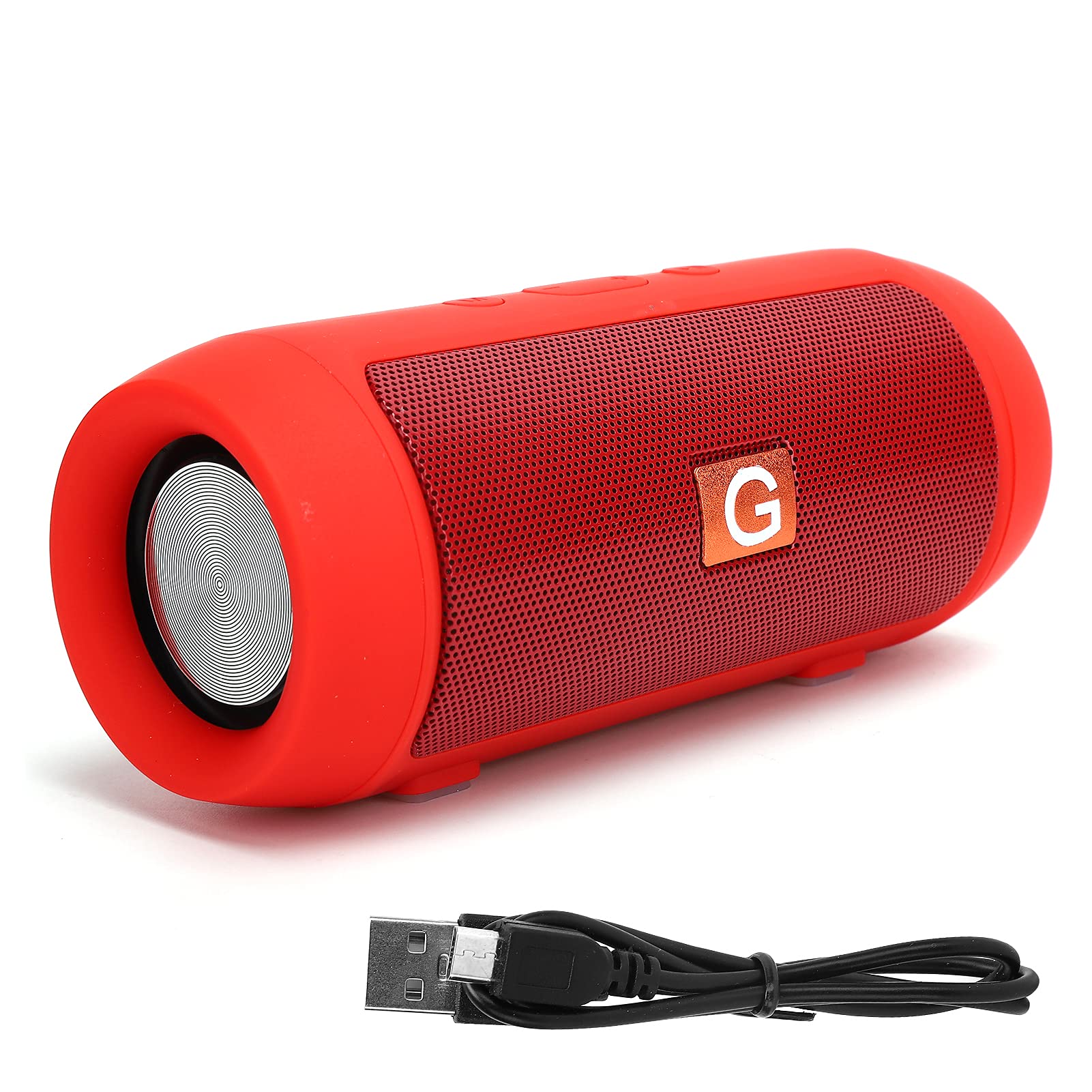 ciciglow Bluetooth Speaker, Wireless Bluetooth 4.2 Speaker Portable Solar Powered Subwoofer Audio Speaker Support FM(red)