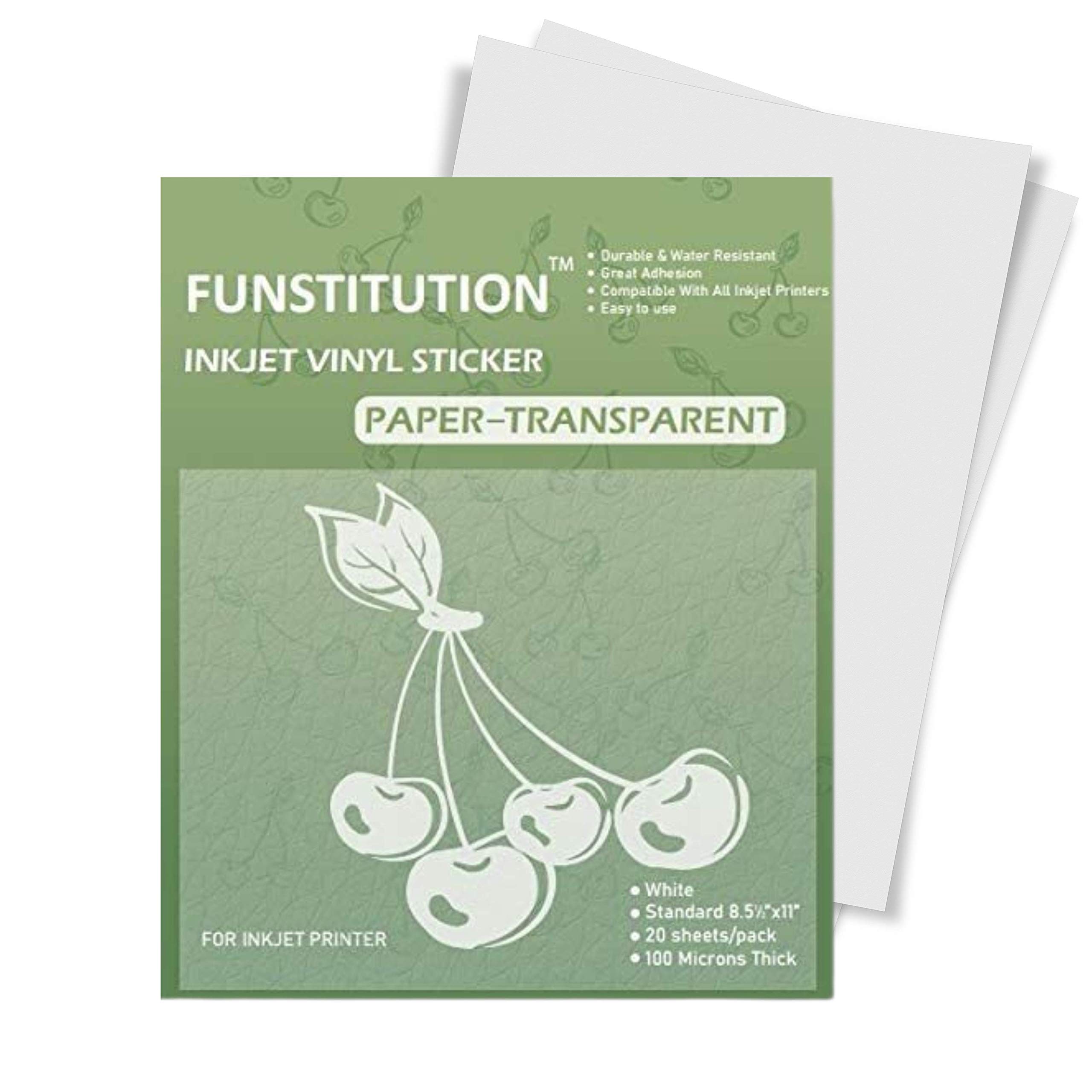 Buy 20 Premium Printable Vinyl Sticker Paper For Inkjet Printer 8 