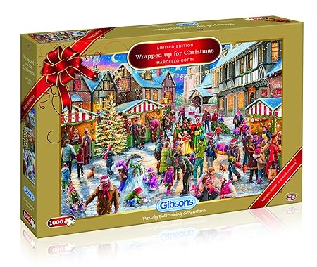 Gibsons Weihnachtspuzzle „All Wrapped Up for Christmas“, Motiv: Alles für Weihnachten, Limited Edition 2017, Puzzle mit 1000 
